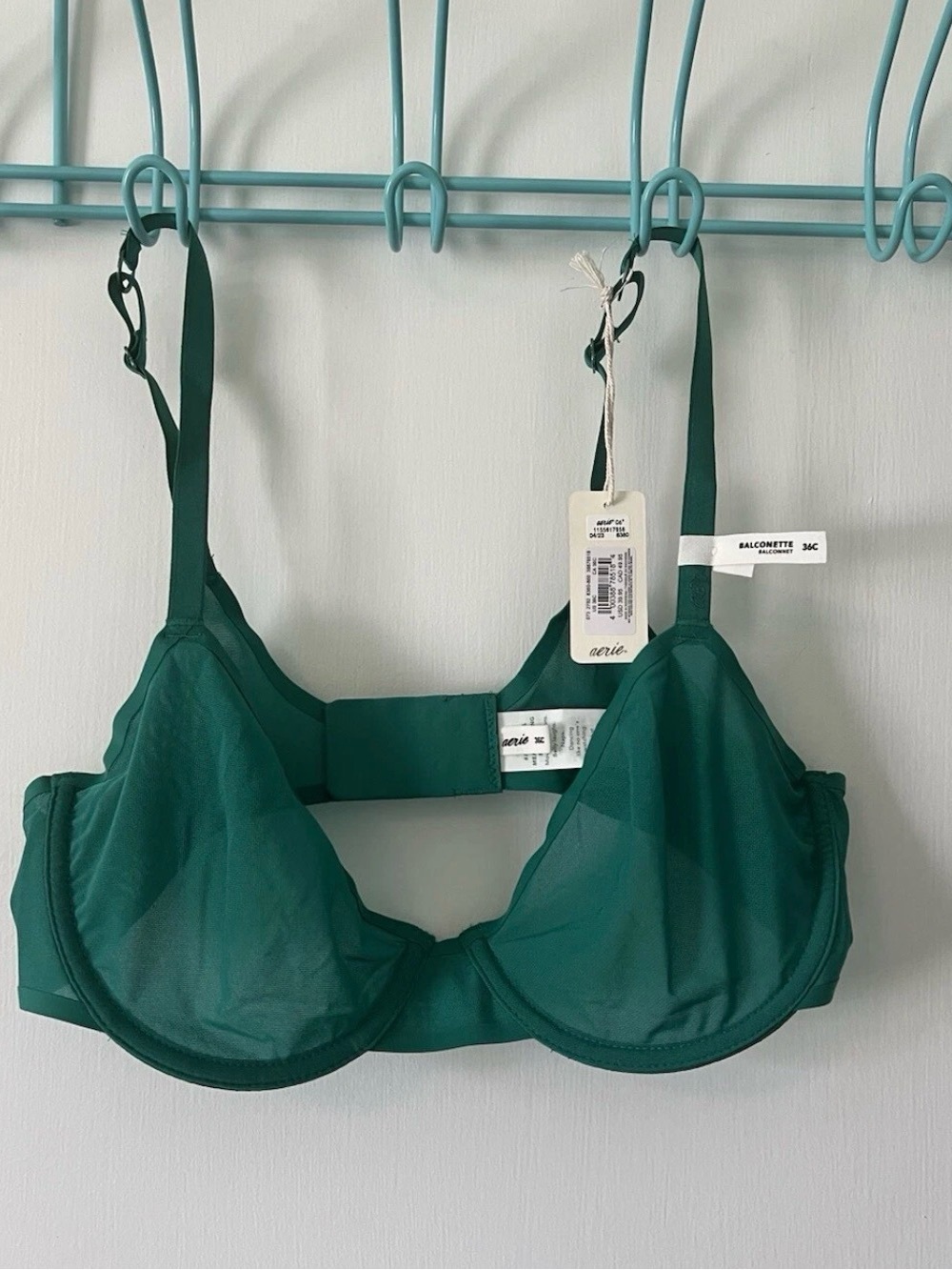 Aerie Balconette Underwire Bra in Deep Emerald Green